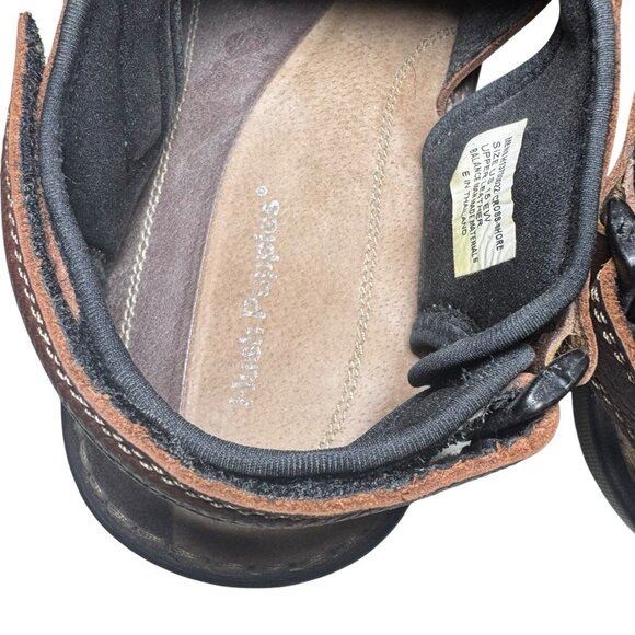 Hush Puppies Cross-Shore Sandals Men 15EW Fisherman Leather Brown Hook Loop Wide main image 9